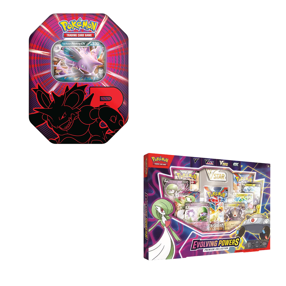 Pokemon TCG - Evolving Powers Collection Box & Team Rocket Tin (Nidoking) - Bundle